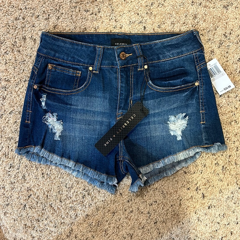 Celebrity Pink Distressed Denim Shorts - size 1